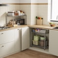 thumbnail image 6 of REIBII 2-Tier Wire Shelving Unit,27.5"W x 11.8"D x 27.5"H Adjustable Metal Storage Rack Space Saving Organizer for Kitchen Pantry,Chrome, 6 of 10