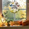 thumbnail image 4 of Spring Welcome Sign (30Cm), " Spring" Butterfly & Round Wall Sign 7.87/11.81In Rustic Spring Decor Plaque for Home Door Window Indoor/Outdoor Decoration &, 4 of 5