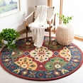 thumbnail image 2 of SAFAVIEH Heritage Darius Tribal Wool Area Rug, Red/Blue, 6' x 6' Round, 2 of 10