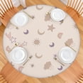 thumbnail image 2 of Round Elastic Tablecloth - Cute Cartoon Waterproof Fitted Table Cover for Kids, Windproof & Spill-Proof with Fun Rainbow Animals Design (44 inches), 2 of 5