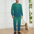 thumbnail image 2 of Mint And Sailor Blue Men's Pajama Set Sleepwear Pjs Lightweight Long Sleeve Crewneck Shirts and Bottoms Soft Comfy Sleep Sets 2XL, 2 of 5