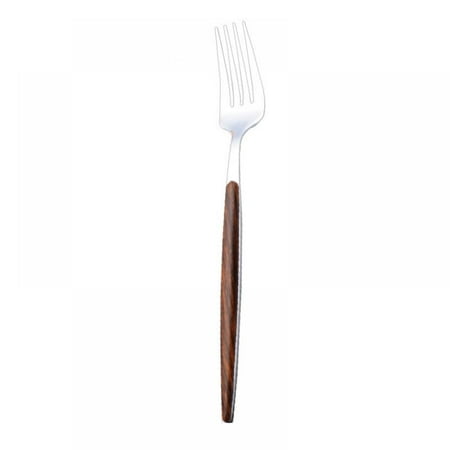 

1Pc Reusable Flatware Knife Fork Spoon Stainless Steel Cutlery with Wood Handle