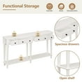 thumbnail image 3 of GZXS White Entry Table, Modern Farmhouse Wooden Console Table with Four Drawers and Open Shelf, Accent Sofa Table for Living Room - 59.8"L x 11"W x 34"H, 3 of 8