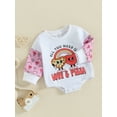 thumbnail image 3 of Bslissey Baby Girls Sweatshirt Romper Heart Letter Print Long Sleeve Jumpsuit Infant Crew Neck Cute Bodysuit 6M 12M 18M 24M Toddler Valentine's Day Casual Clothes, 3 of 9