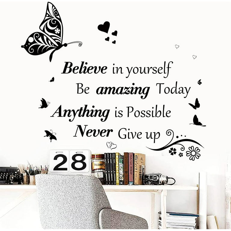 Inspirational Wall Stickers Quotes Vinyl Eyes Eyelash Wall Decals  Motivational Sayings for Wall Art Decor Sticker Positive Lettering Wall  Decal for