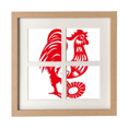 thumbnail image 1 of Année de Coq Animal Chine Zodiac Cadre Mur Table Affichage 4 Ouvertures Image, 1 of 3