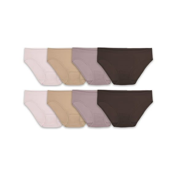 Fruit of the Loom Women's Seamless Bikini Underwear, Multipack, Sizes 5-9