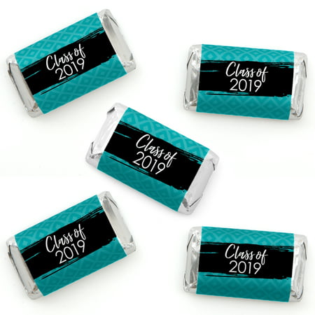 Teal Grad - Best is Yet to Come - Mini Candy Bar Wrapper Stickers - 2019 Turquoise Graduation Party Small Favors - 40 (Best Mini Binoculars 2019)