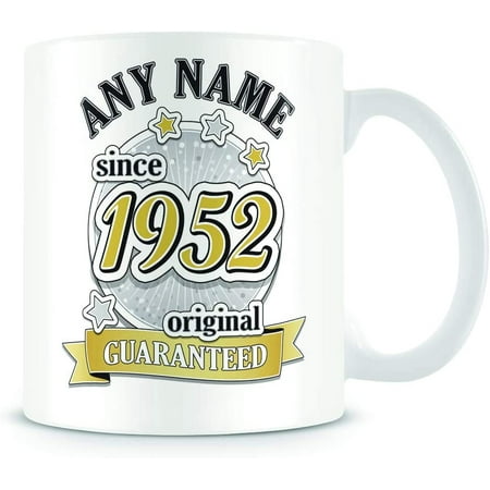 

Original 1952 (Age 70) Personalised Mug - Customised 70th Birthday Gift - Add Name - Blue