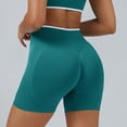 thumbnail image 3 of LIIPEE Womens Shorts Athleisure Solid Color Mid Seamless Waistband Pull-On Bike Ladies Casual Summer Tight Breathable Soft Fashion Daily Comfortable Butt-Lifting Yoga Shorts,M, 3 of 7