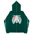 thumbnail image 4 of Sudadera con esternón oscura Y2K europea y americana, sudaderas con capucha para hombres y mujeres, pareja gótica, sudadera con cremallera larga de gran tamaño Harajuku, 4 of 5