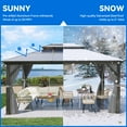 thumbnail image 4 of Dextrus 12x16FT Gazebo Hard-Top Double Roof Canopy Outdoor with Netting and Shaded Curtains, Aluminum Frame Polycarbonate Hardtop Garden Tent for Patio, Backyard, Deck and Lawns, Grey, 4 of 4