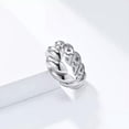 thumbnail image 5 of QQTDFG Women Croissant Braided Twisted Chunky Dome Ring Stacking Band Statement Wedding-Silver-10, 5 of 7