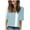 Blue-01, variant on Ultrave Casual Tops for Womens Shirts V Neck 1/2 Sleeve Casual Print Summer Outfits