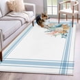 thumbnail image 5 of Area Rug 48×72in, Summer Marine Life Sea Stars Corals Floor Carpet Living Room Rug, Blue Striped Non-Slip Welcome Mat Indoor Rugs for Bedroom Dining Room, 5 of 9