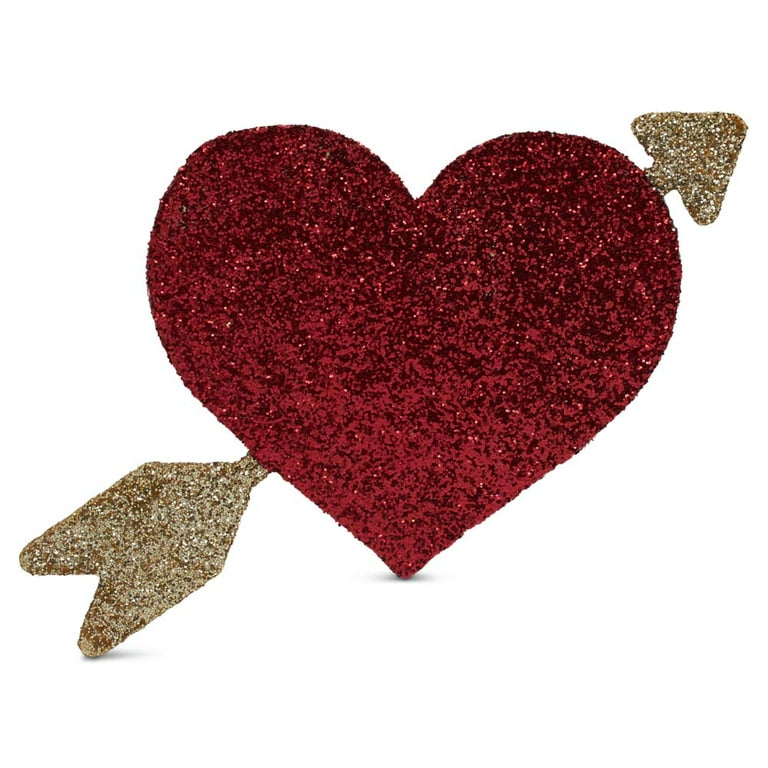 Glittered Heart Cutouts, (Pack of 12)