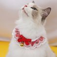 thumbnail image 3 of Christmas Pet Bandana Lace Cat Neckerchief Kitten Collar Scarf with Bell for Cat, 3 of 8