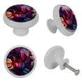 thumbnail image 4 of Tropical Plants Fluorescent Drawer Pulls with Screws - Round 4-Pack Glow-in-the-Dark Knobs for Cabinets, Wardrobes, and Dressers – Decorative Dresser Hardware, Door Pulls, 4 of 6
