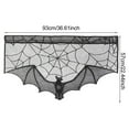 thumbnail image 5 of Eoperou Halloween Curtain: Bat Spider Web Black Lace Haunted House Party Window Valance, 5 of 7