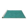 thumbnail image 2 of Ahgly Company Machine Washable Indoor Rectangle Oriental Turquoise Blue Industrial Area Rugs, 8' x 12', 2 of 4