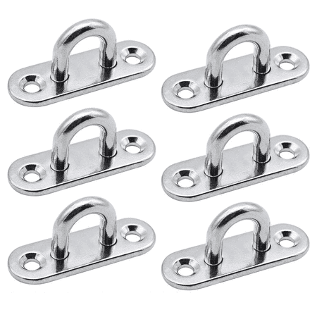 

6 Pieces Grommet Plates Stainless Steel Cover Plate 5mm Mast Plate Heavy Duty Mounting Hooks for Wall Hooks Hanging Chairs Awning Boat Accessories etc Superma Silver