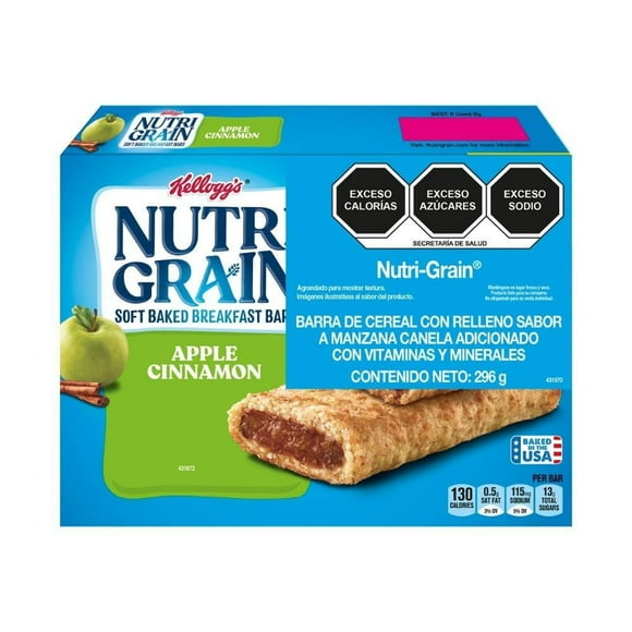 Barras de Cereal Kellogg's Nutri Grain manzana 296 g