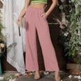 thumbnail image 5 of Sngxgn Pants for Women High Waisted Pants Drawstring Elastic Casual Pants Work(Pink,XXL), 5 of 9