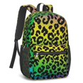 thumbnail image 2 of Black and Blue Leopard Print 17" School Backpacks for Teens,Waterproof Oxford Fabric,S-Shape Padded Straps for School,Travel,Hiking,Camping, 2 of 6