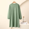 thumbnail image 4 of Sakmal Winter Flannel Nightgowns for Women Moomoo Dress Green Cute Crew Neck Long Sleeve Ladies Nightgowns XL, 4 of 7