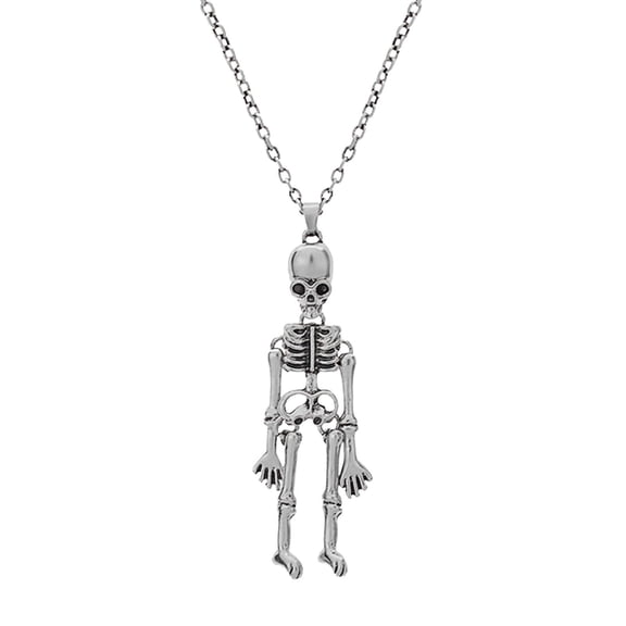 HOARBOEG Vintage Skull Pendant Necklace For Women Men Fashion Gothic Skeleton Halloween Punk Hip Hop Jewelry Alloy Magnetic Couple Gift Accessory