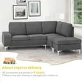 thumbnail image 5 of YODOLLA 85.5" Sectional Sofa with Armrest Storage, Right Facing Convertible Couch for Living Room, Gray, 5 of 7