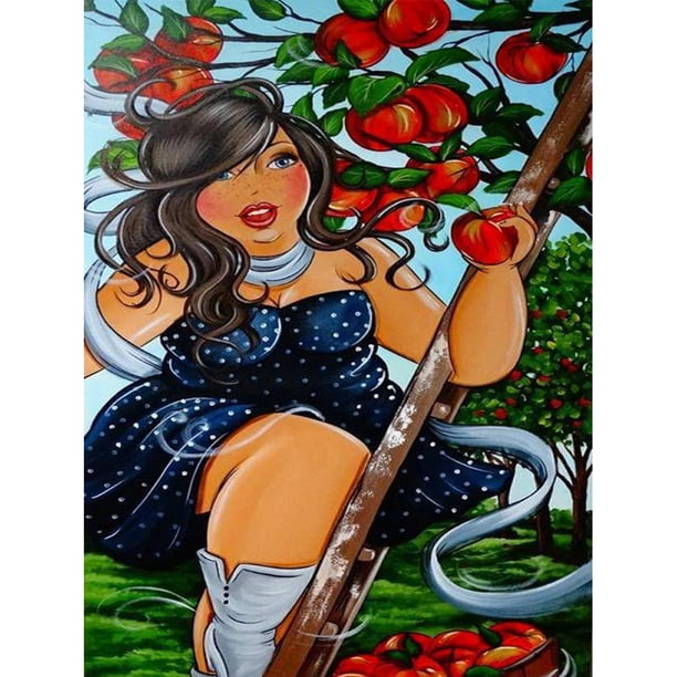 Diamond Painting (DB2110) 5D Square DIY Felicidad Fat Woman Kit (sz760) 50x70cm FLhrweasw Nuevo