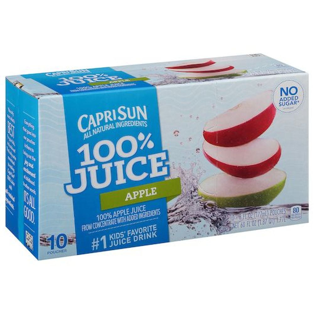 Capri Sun 100 Percent Apple Splash Juice, 6 Ounce -- 40 per Case.