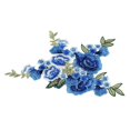 thumbnail image 4 of Lot de 2 patchs décoratifs en polyester et soie à motif de roses bleues, pour confection de vêtements, broderies, t-shirts et sacs, 4 of 4