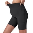 thumbnail image 4 of pstuiky Maternity Shorts for Women Yoga Shorts 5 Inch Inseam High Waist Pocket Capri Pants Pregnancy Activewear for Workouts Daily Plus Size Maternity Shorts, 4 of 6