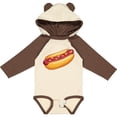 thumbnail image 3 of Inktastic Hot Dog Illustration with Mustard Onions and Ketchup Boys or Girls Long Sleeve Baby Bodysuit, 3 of 5