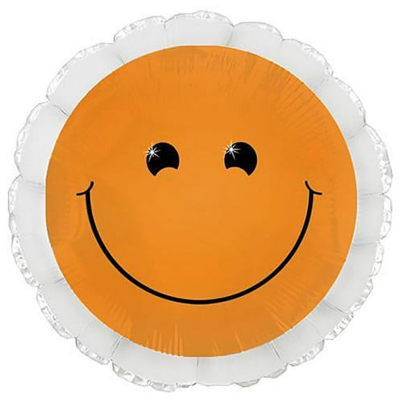 LOONBALLOON Smile Balloons, 17″ ORANGE SMILEY