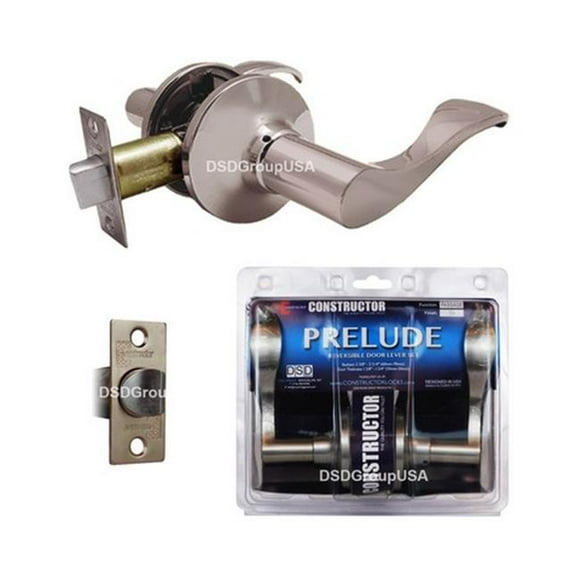 Constructor Prelude Passage Lever Door Lock with Knob Handle Lockset, Satin Nickel