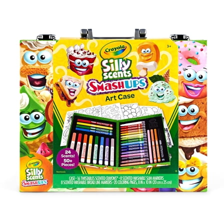 Crayola Silly Scents Mini Inspiration Art Case, Scented Crayons & Markers Set, Art Kit for Kids, Coloring Supplies, Travel Gifts for Kids, Ages 4 