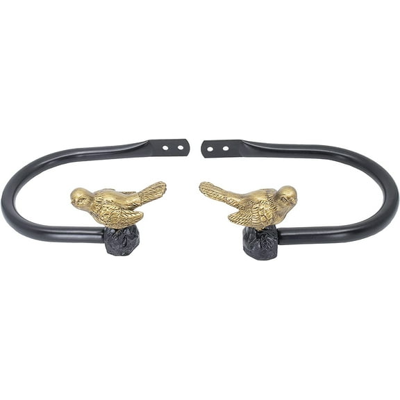 MERIVILLE Set of 2 Decorative Bird Window Curtain Holdbacks for Draperies, Renaissance Gold