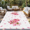 thumbnail image 2 of Pink Valentines Outdoor Rug 4x6 Ft - Reversible Patio Rug Outdoor Camping Rugs, Spring Leaves Botanical Floral Washable Indoor Outdoor Area Rugs, Non-Slip Outdoor Carpet Runner for Deck/Porch, 2 of 8