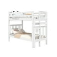 thumbnail image 2 of Bedz King Tall Bunk Beds Twin over Twin Mission Style with End Ladder, White, 2 of 9