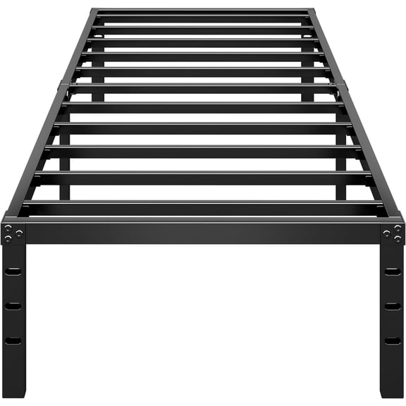 Metal Platform Bed Frame, 14" High, No Box Spring Required, Twin Size, Black
