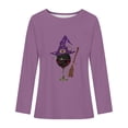 thumbnail image 4 of Jienlioq Corset pour Femmes T-Shirt Imprimé Halloween Col Rond Épaule Tombante Manches Longues en Liquidation, 4 of 4