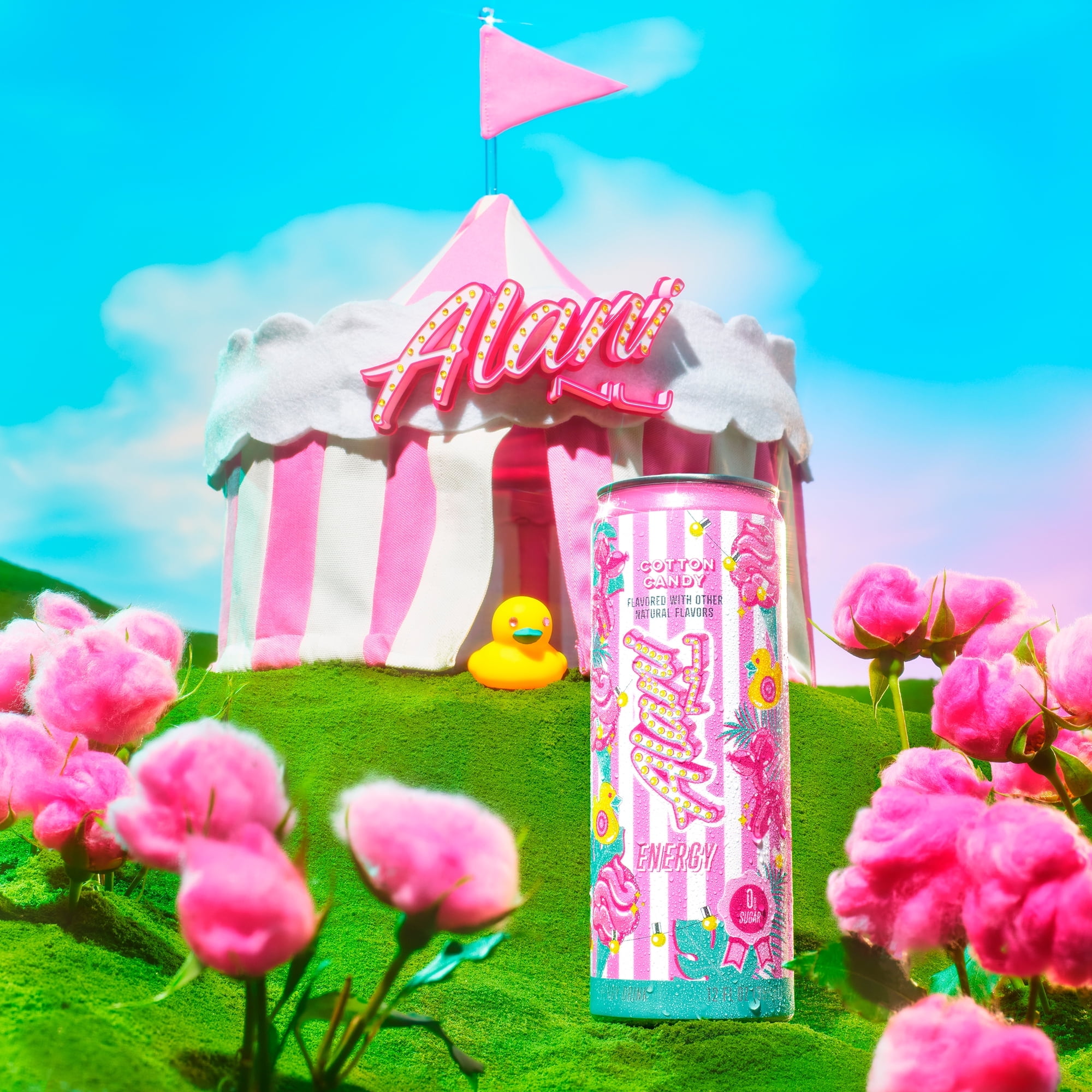 Alani Nu Energy Drink Cotton Candy, 12oz, 200mg Caffeine, 4 Cans