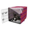 thumbnail image 5 of Abstract Dog Crate Cover, Colorful Geometric Pattern with Hatched Squared Motif Print, Easy to Use Pet Kennel Cover Small Dogs Puppies Kittens, 7 Sizes, Dark Magenta Multicolor, by Ambesonne, 5 of 6