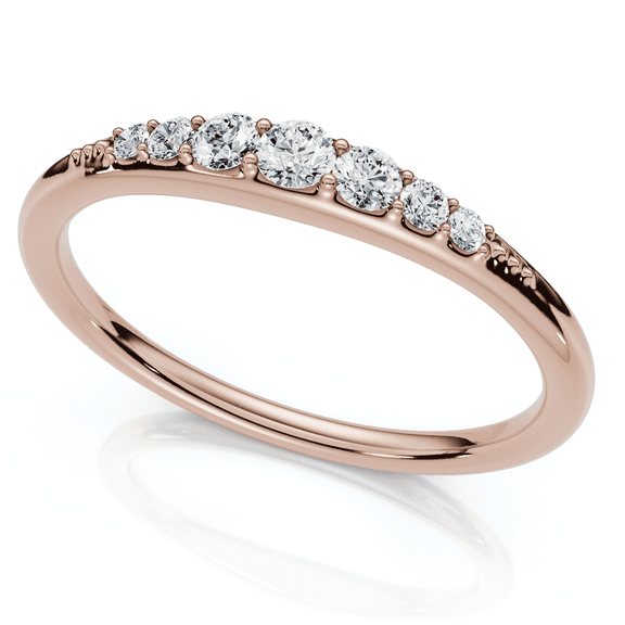 Pompeii Stackable Graduated Diamond Anniversary Wedding Ring 14k Gold or Pt Lab Grown