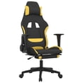 thumbnail image 3 of vidaXL Massage Gaming Chair with Footrest, Reclining, Height Adjustable, Swivel, Black & Yellow, 3 of 13