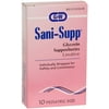 G&W Sani-Supp Glycerin Suppositories Pediatric Size Laxative, 10 Count