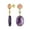 Purple-Amethyst, variant on Womens Faceted Peach & Brown Smoky Quartz Gemstone Teardrop Dangle Earrings Gold Plated